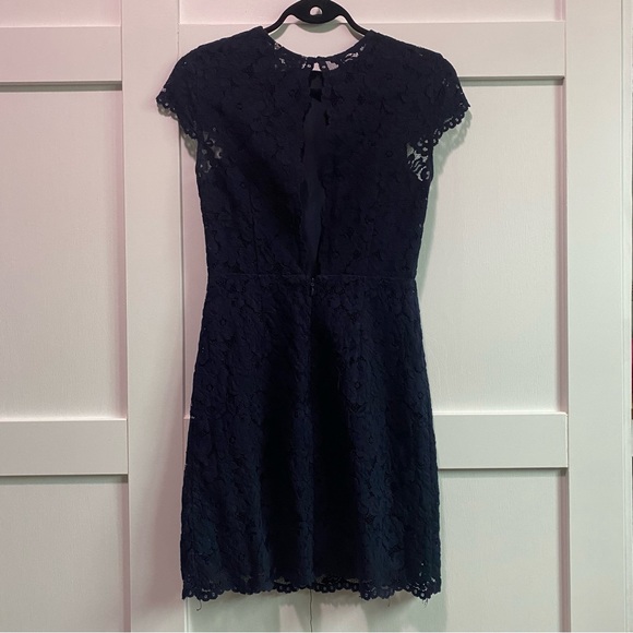 Navy Blue Lace Dress - Picture 3 of 4